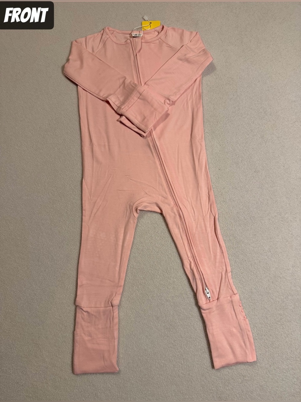 Pink - Zipper Bamboo Kids Footed Convertible One-Piece